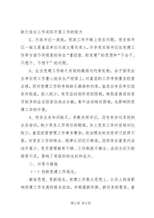 关于国企党支部书记党建创新的思考.docx