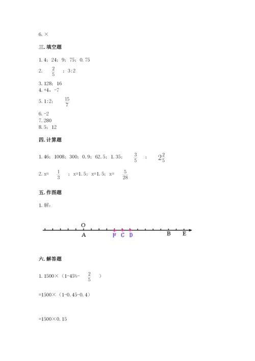 银川市西夏区六年级下册数学期末测试卷1套.docx