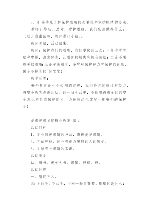 爱眼护眼主题班会教案.docx