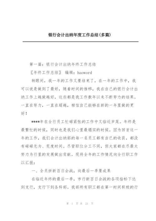 银行会计出纳年度工作总结(多篇).docx