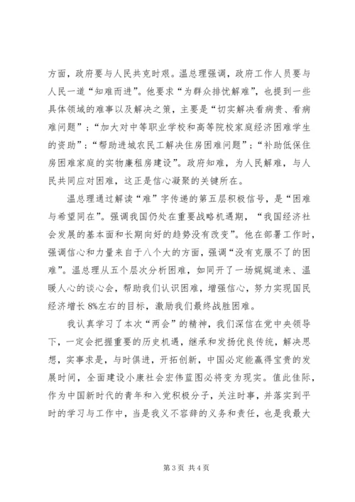 学习“两会”精神思想汇报 (2).docx