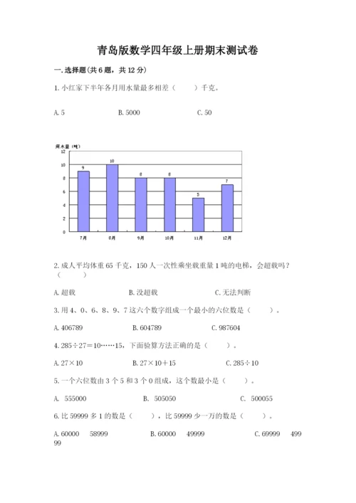 青岛版数学四年级上册期末测试卷精品（名校卷）.docx