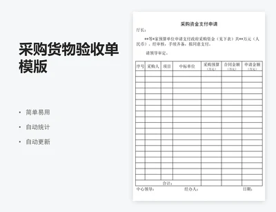 采购货物验收单模版