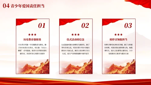 红色创意欢度国庆爱国主义教育主题班会PPT模板