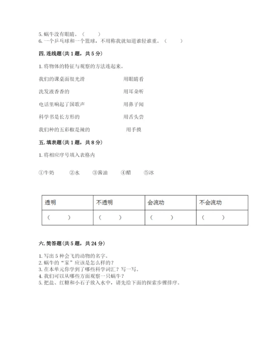 教科版一年级下册科学期末测试卷精品（模拟题）.docx