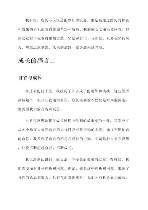 长大了深度感言