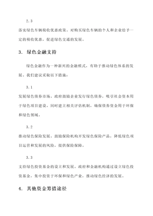 绿色体系建设资金筹措方案