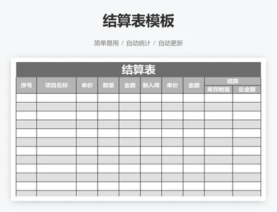 结算表模板