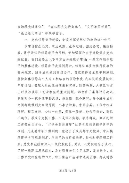 汽车队党建工作汇报材料.docx