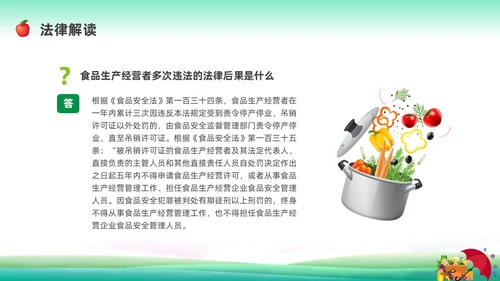 清新展板全国食品安全法宣传周科普宣传PPT课件