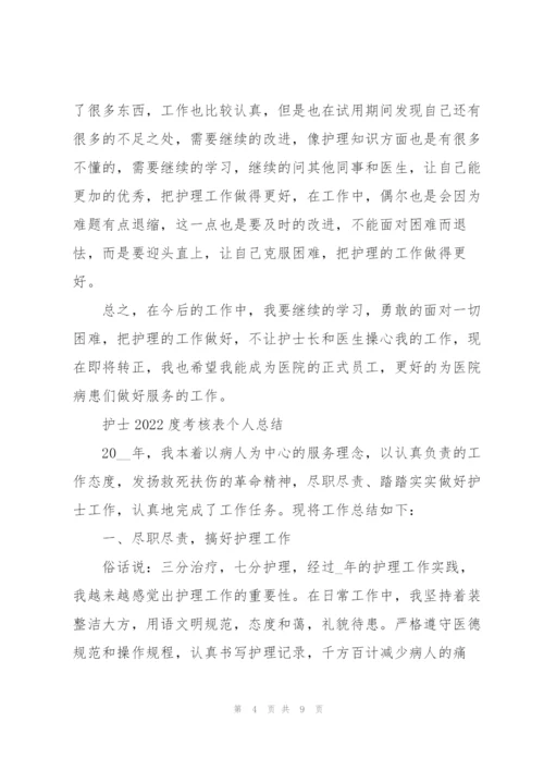 护士2022度考核表个人总结.docx