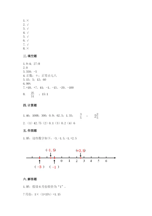 北京版六年级下册数学期末测试卷附答案【精练】.docx