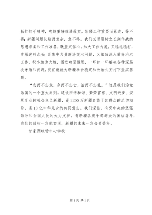 关于维护新疆社会稳定和长治久安的几点思考 (3).docx