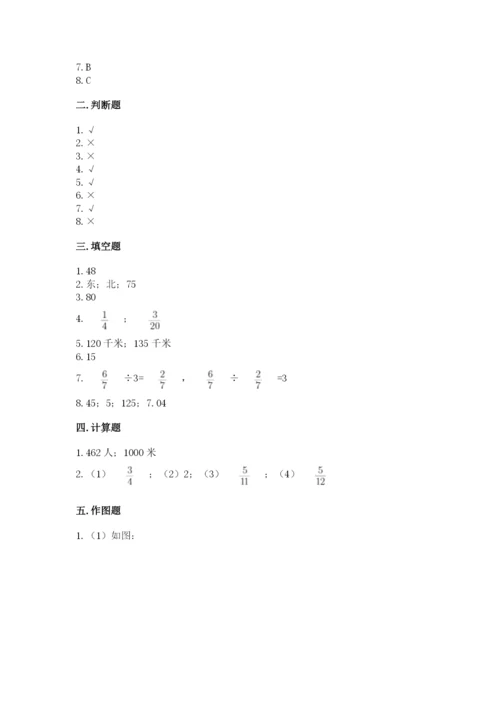 人教版六年级上册数学期中测试卷精品（全优）.docx