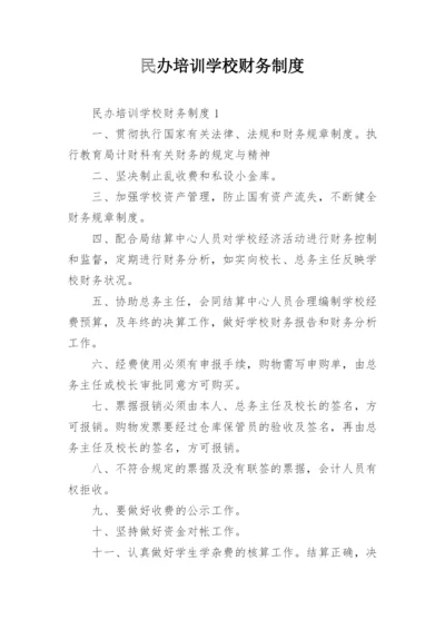 民办培训学校财务制度.docx