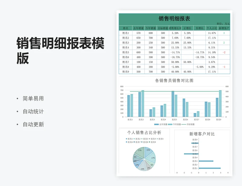 销售明细报表模版