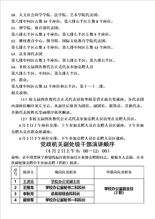 会场座位安排示意图