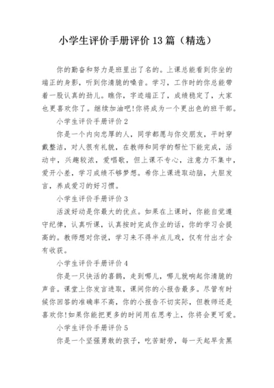 小学生评价手册评价13篇（精选）.docx
