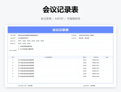 会议记录表