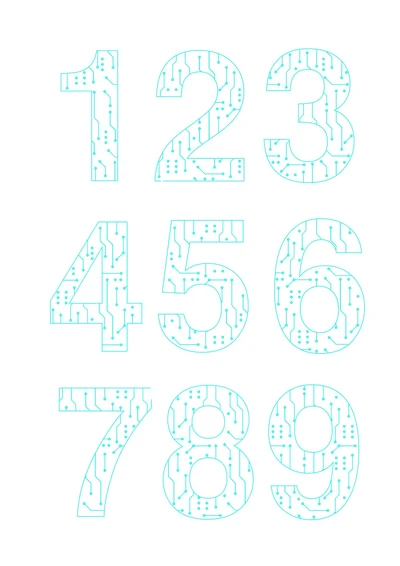 科技风1-9数字编号