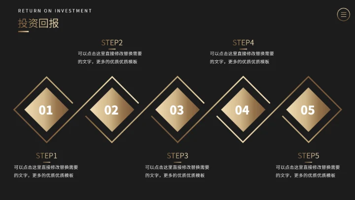 黑金商务汇报PPT模板