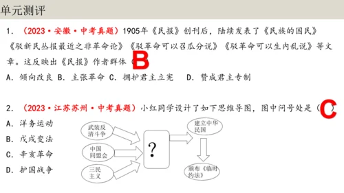 第三单元  资产阶级民主革命与中华民国的建立 单元复习课件