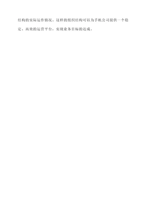 手机公司组织结构设计方案