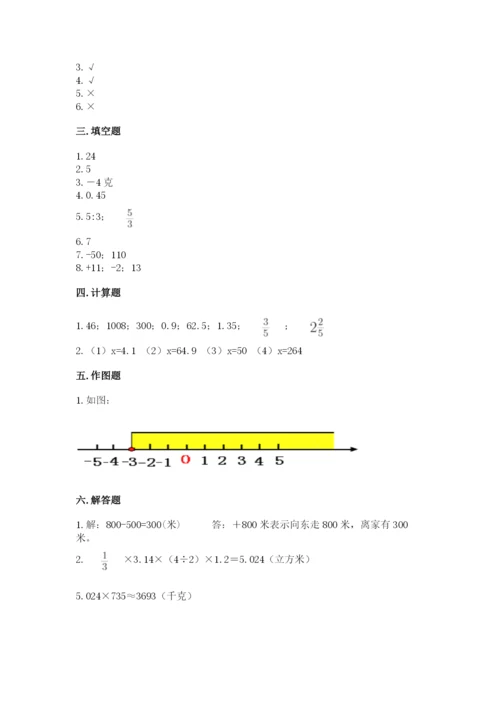 邢台市临西县六年级下册数学期末测试卷1套.docx
