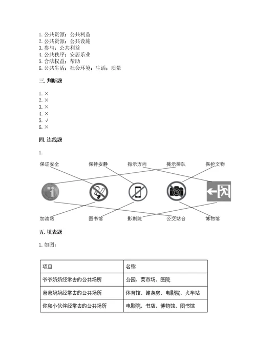 五年级下册道德与法治第二单元公共生活靠大家测试卷含完整答案全国通用