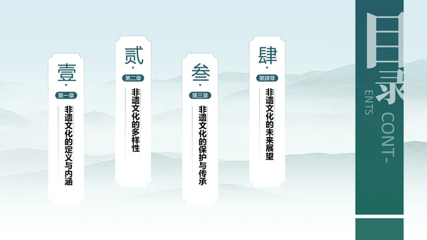 绿色中国风探寻非遗文化之美PPT模板