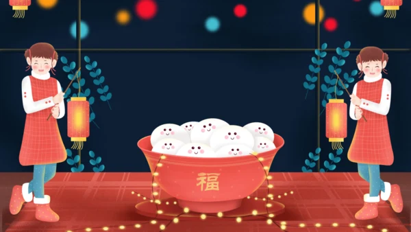 春节卡通正月十五闹元宵通用PPT模板
