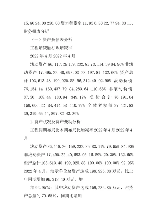 月度财务分析报告