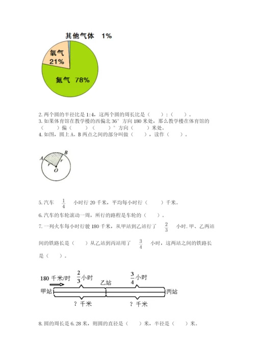 小学数学六年级上册期末测试卷带答案（研优卷）.docx