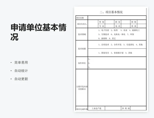 申请单位基本情况
