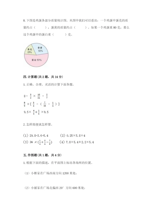 人教版小学六年级上册数学期末测试卷带答案（新）.docx