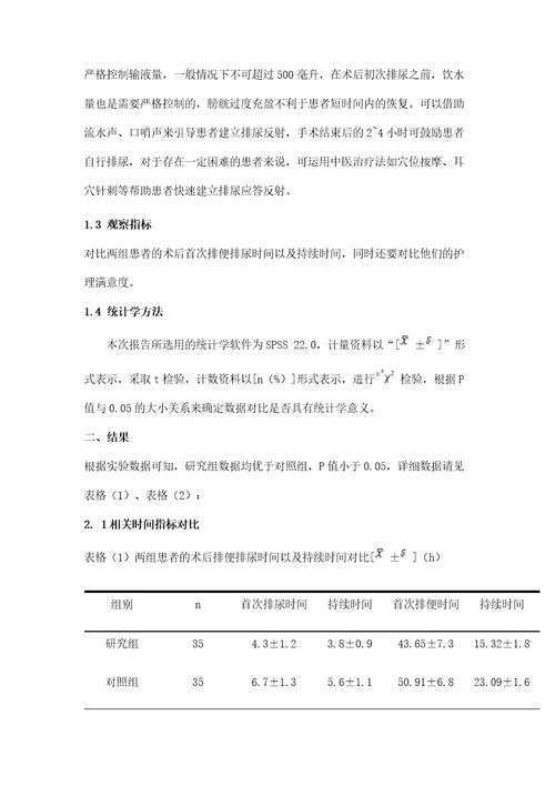 探析个性化护理干预对痔疮术后排尿排便困难的应用效果