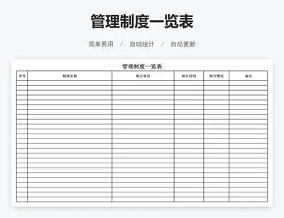 管理制度一览表