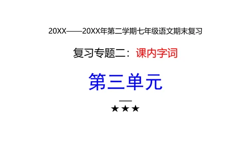 七年级下册语文复习专题二：字词梳理 课件（含截屏）
