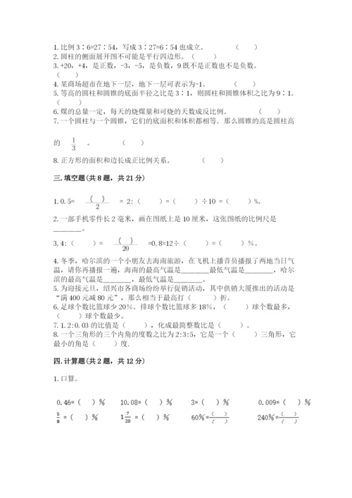 人教版六年级下册数学期末测试卷【模拟题】.docx