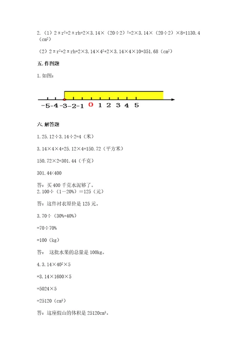 小学毕业复习数学试卷附参考答案（黄金题型）