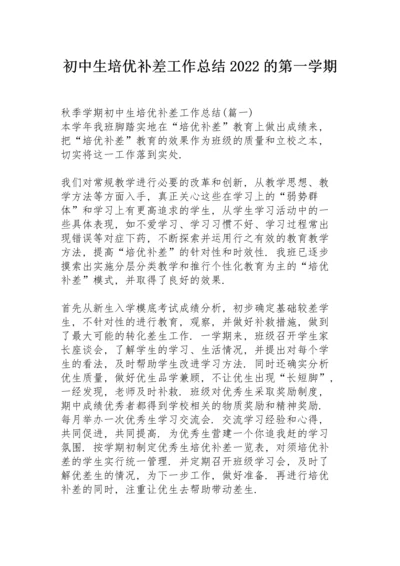 初中生培优补差工作总结2022的第一学期.docx