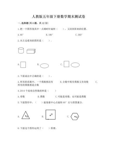 人教版五年级下册数学期末测试卷及完整答案（精品）.docx
