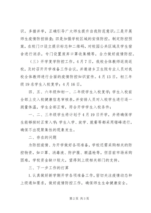 学校疫情防控工作自查报告.docx