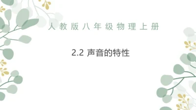 人教版八年级物理上册 2.2 声音的特性 课件（28页ppt）
