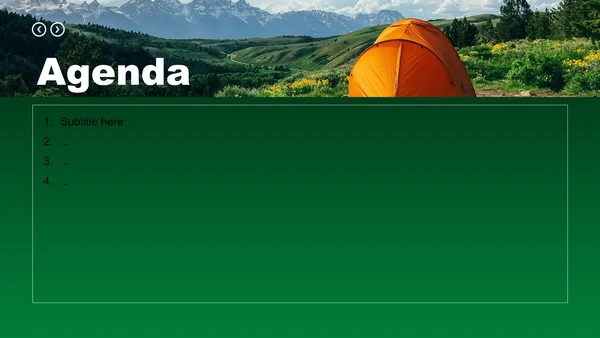 绿色简约风户外旅行通用PPT主题