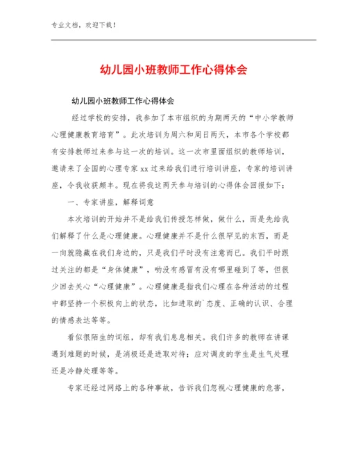 幼儿园小班教师工作心得体会优选范文24篇.docx