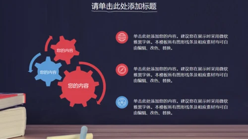 毕业设计答辩汇报通用PPT粉笔书本