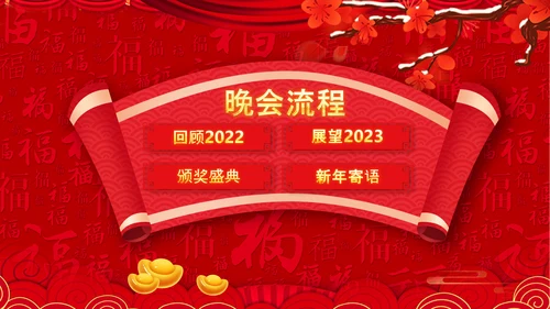 2023中国风年会喜庆兔年春节晚会PPT
