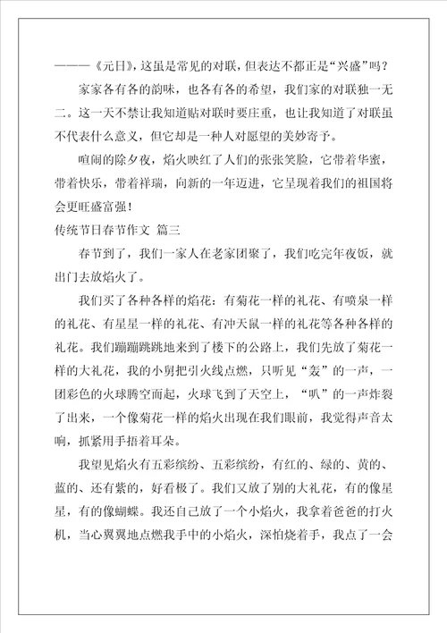 传统节日之春节作文精彩6篇