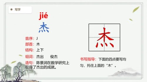 【2024秋季学期】语文四上 21.古诗三首   生字识记课件